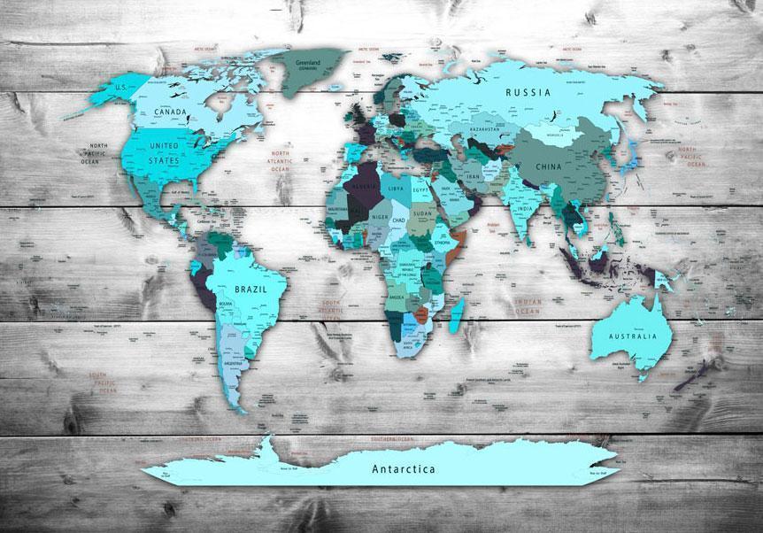 Papier peint - World Map: Blue Continents