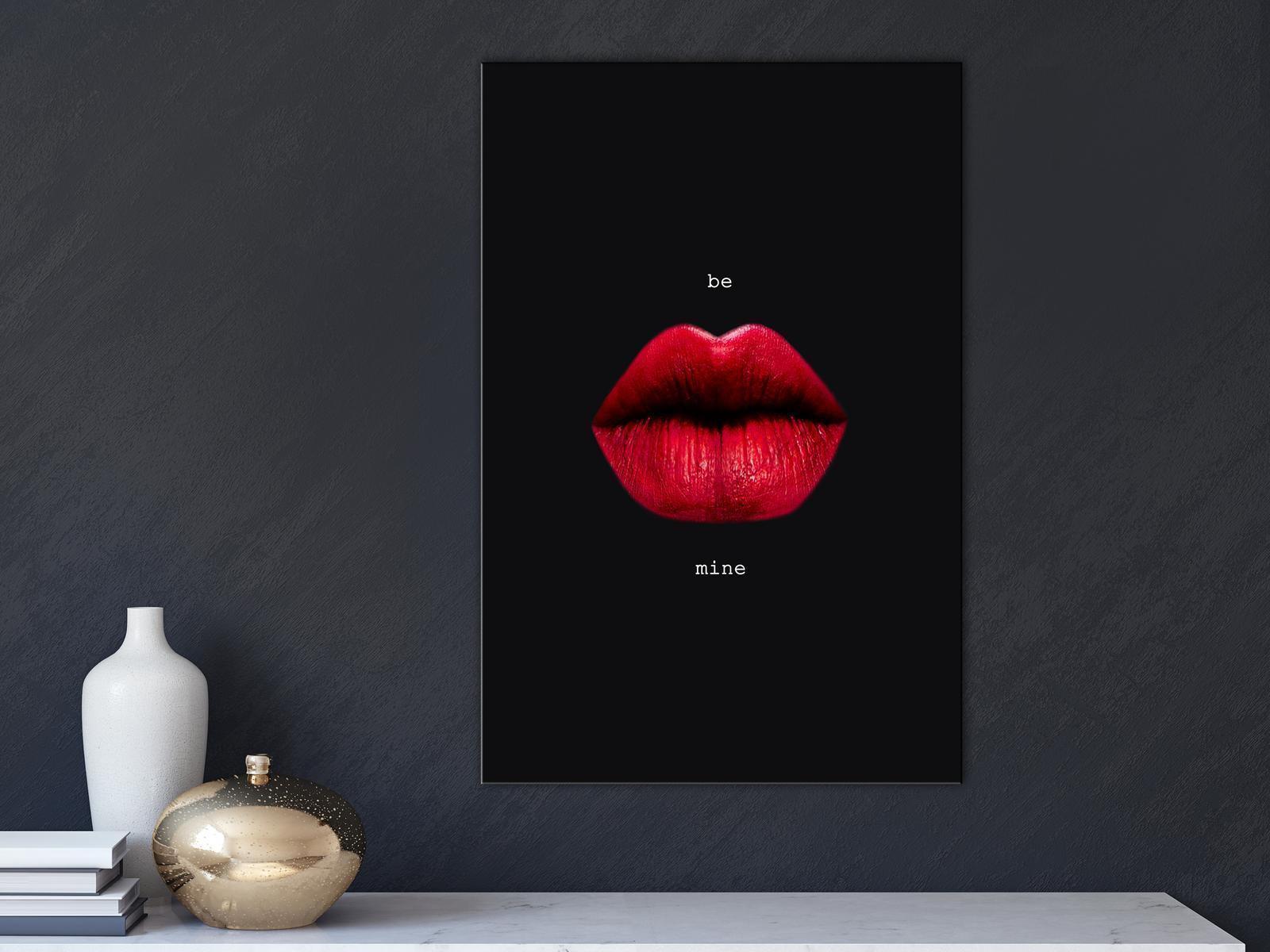 Tableau - Red Lips (1-part) - Black Background with English Text