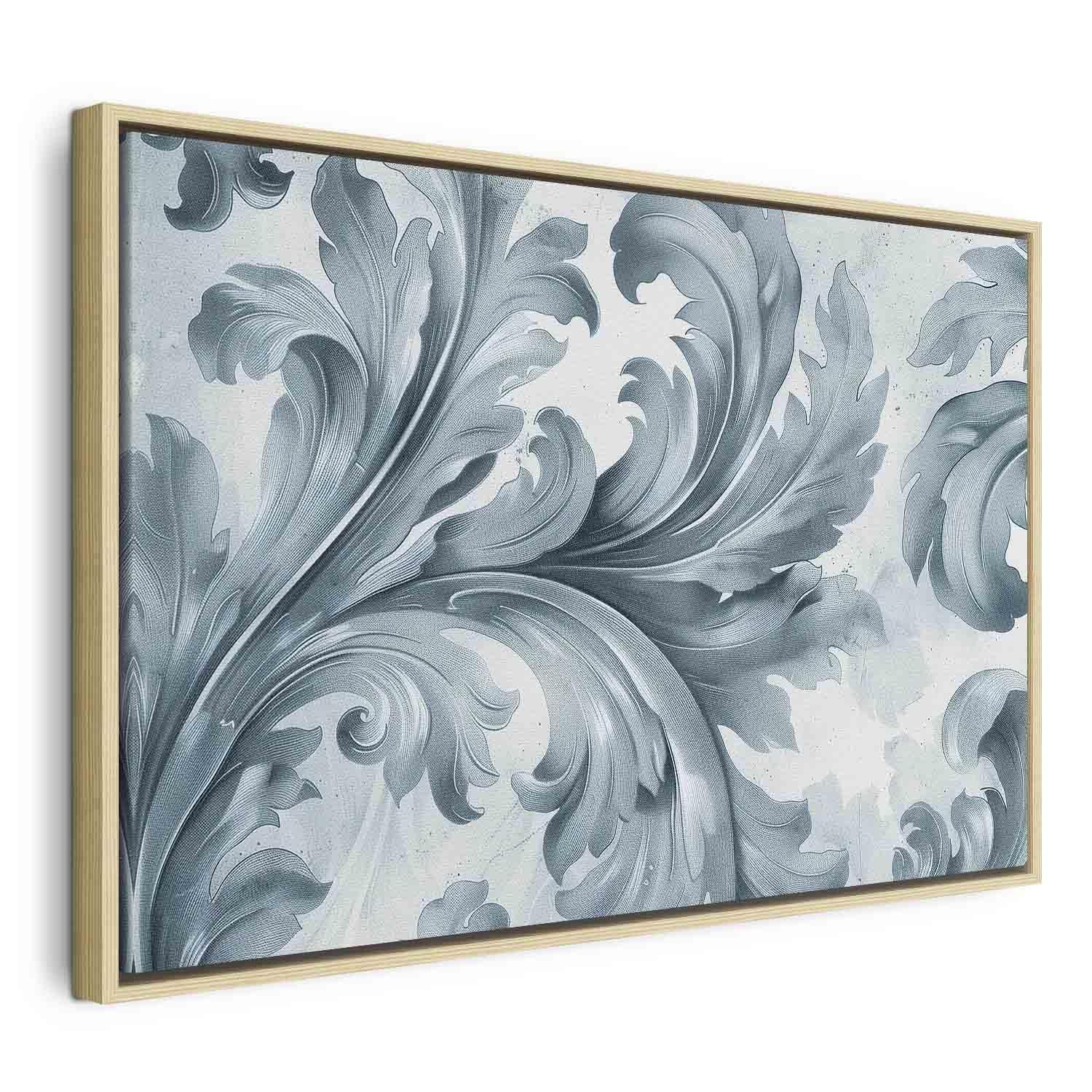 Tableau - Stone Baroque Ornaments in Light Shades of Gray-Blue