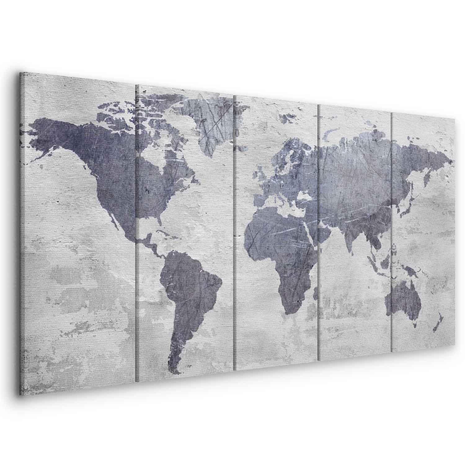 Tableau - Concrete World Map (5 Parts) Narrow