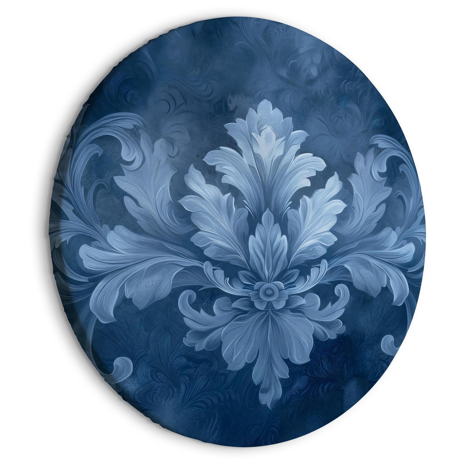 Tableau rond - Ornament in Blue and Cool Colors: Dark Blue Decoration