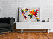 Peinture par numéros - World Map (Bright Colours)