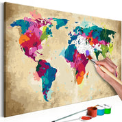 Peinture par numéros - World Map (Colourful)