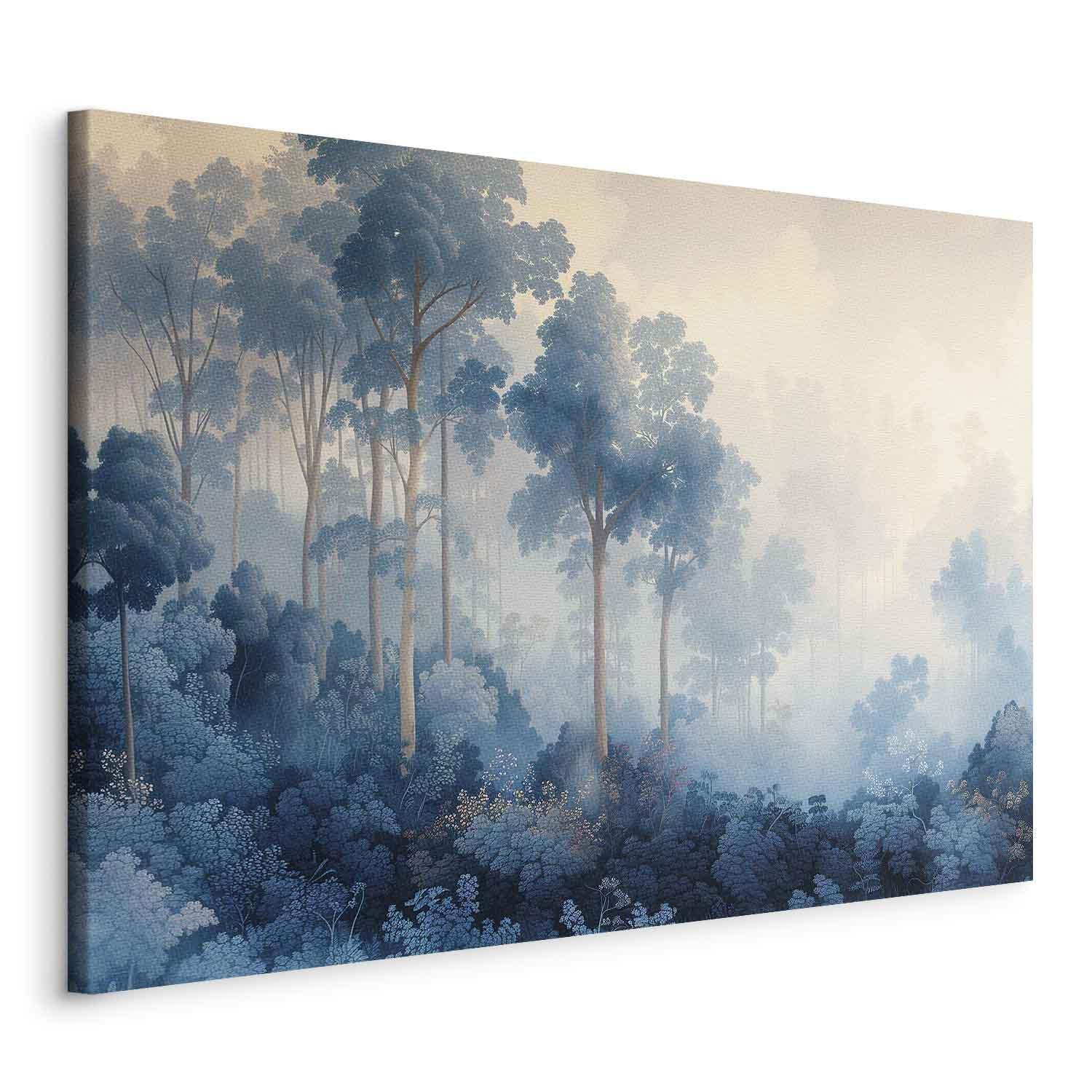 Tableau - Landscape with Trees in Illustrative Style Fairy-Tale Blue Forest