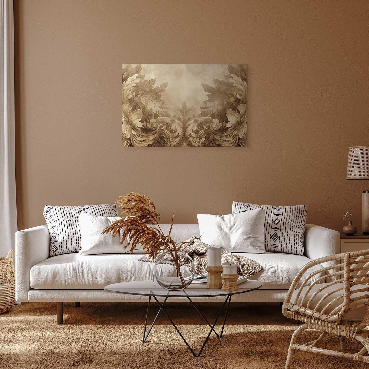 Tableau - Carved Baroque Ornaments Rich Composition in Sepia Colors