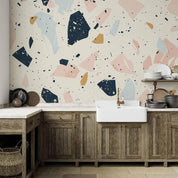Papier peint - Terrazzo with Large Scaled Stones in Subdued Colors