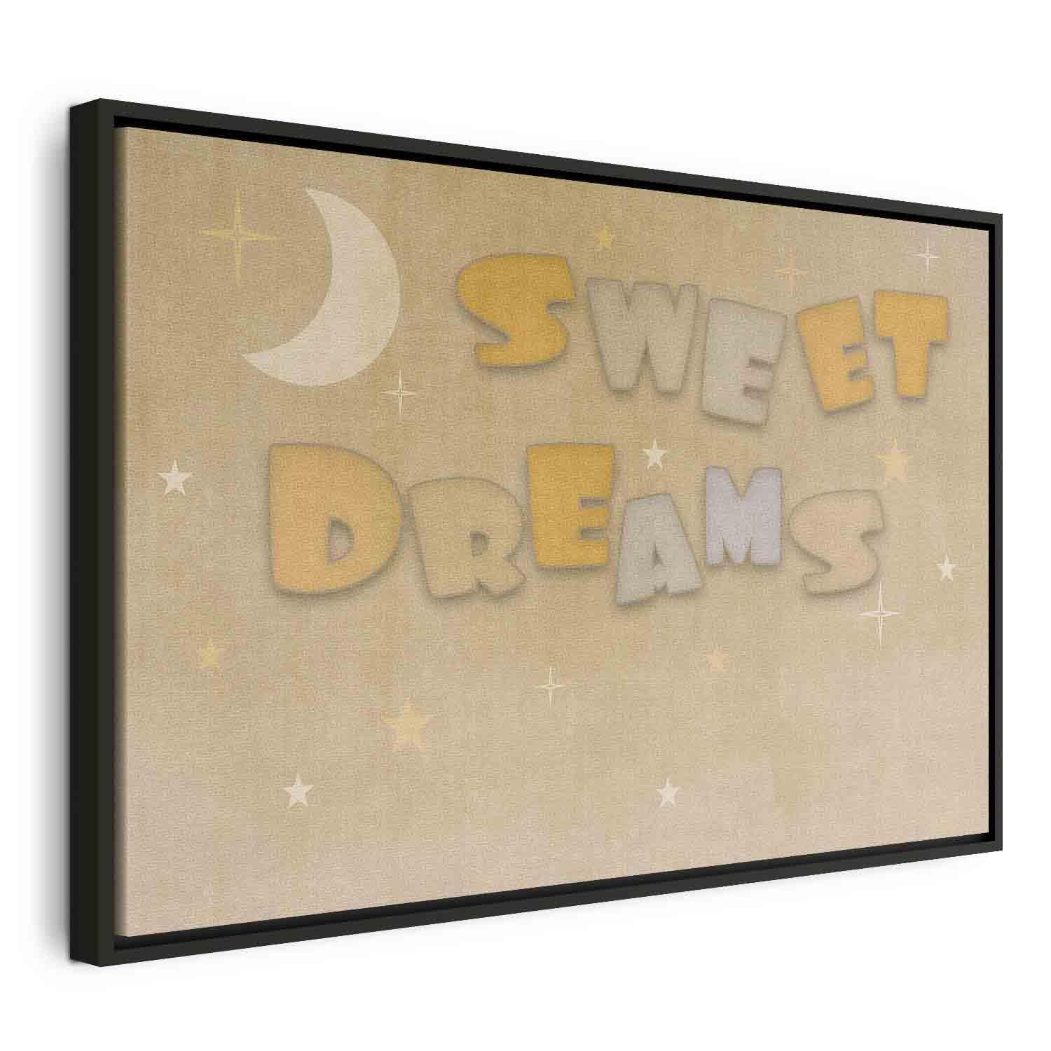 Tableau - Sweet Dreams - Pastel Inscription Surrounded by the Moon and Stars