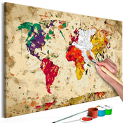 Peinture par numéros - World Map (Colour Splashes)