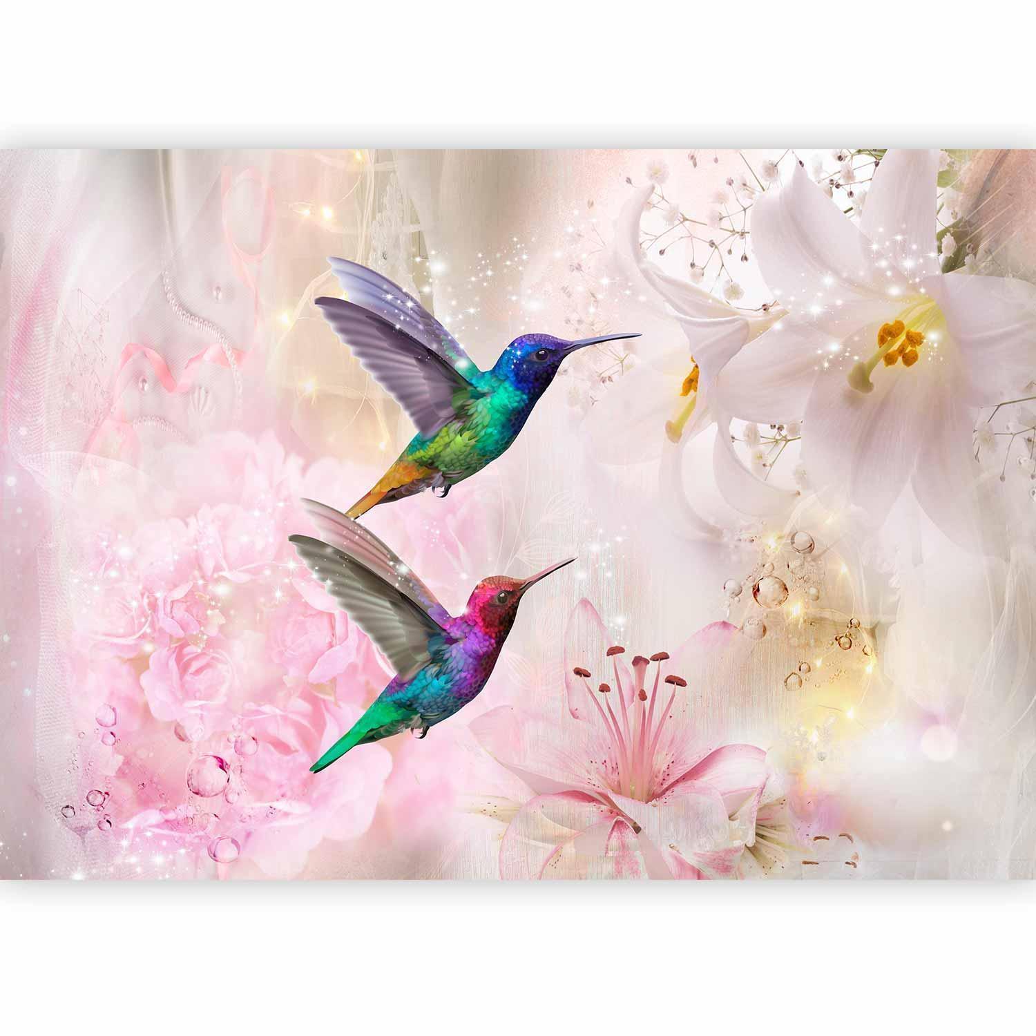 Papier peint - Colourful Hummingbirds (Pink)