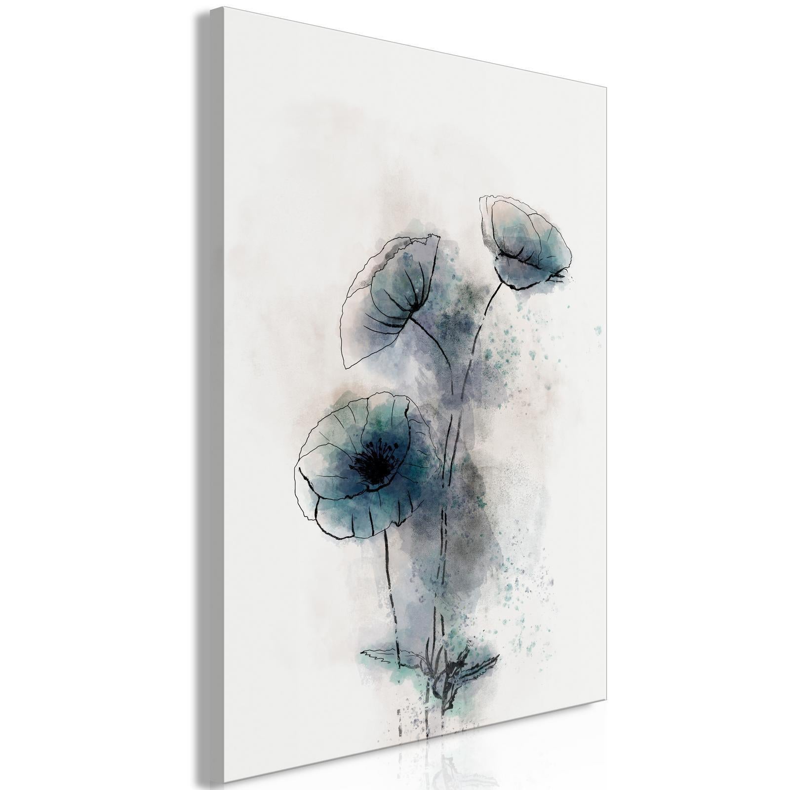 Tableau - Blue Poppies (1 Part) Vertical