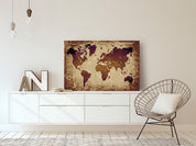 Peinture par numéros - World Map (Brown Colours)