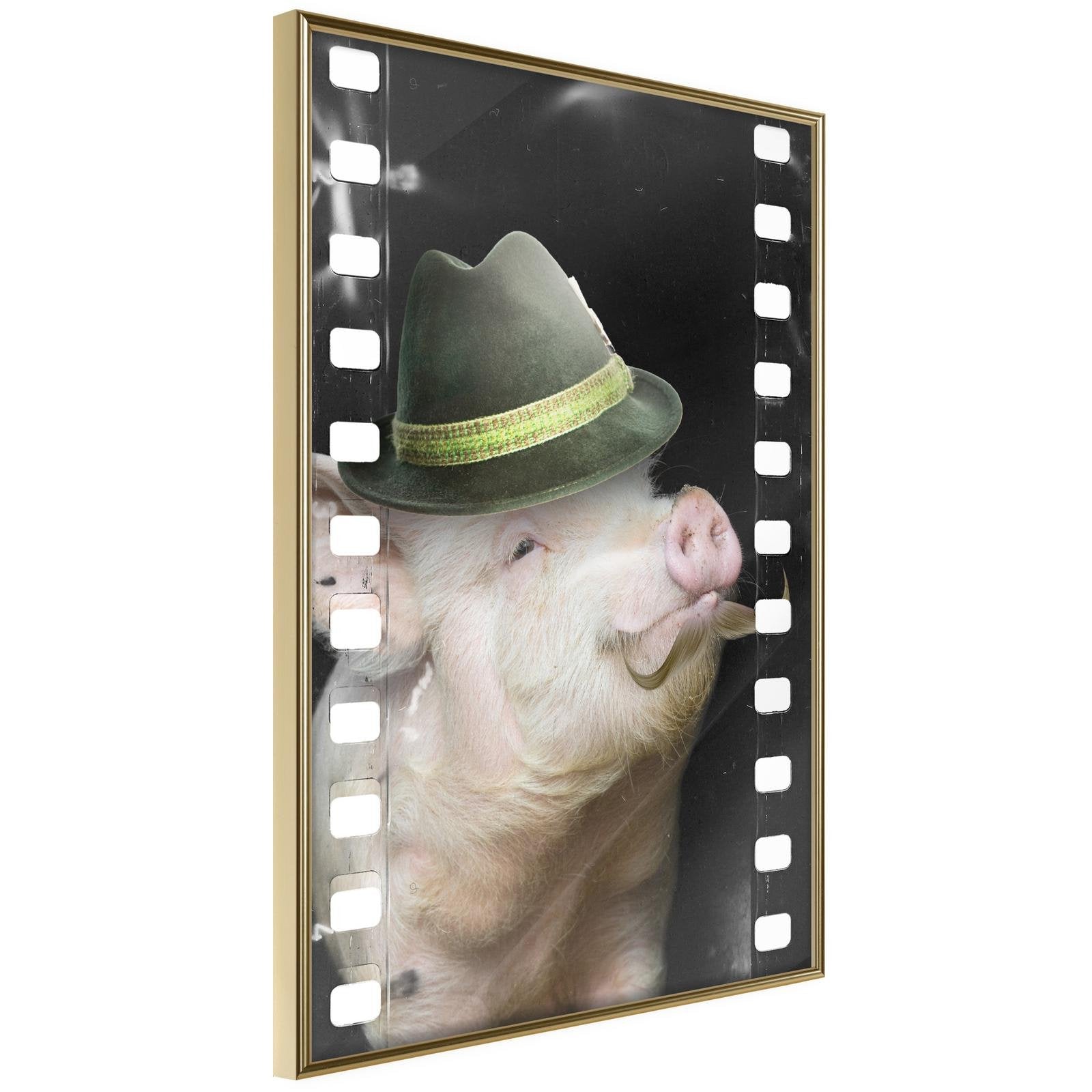 Poster cochon avec un chapeau