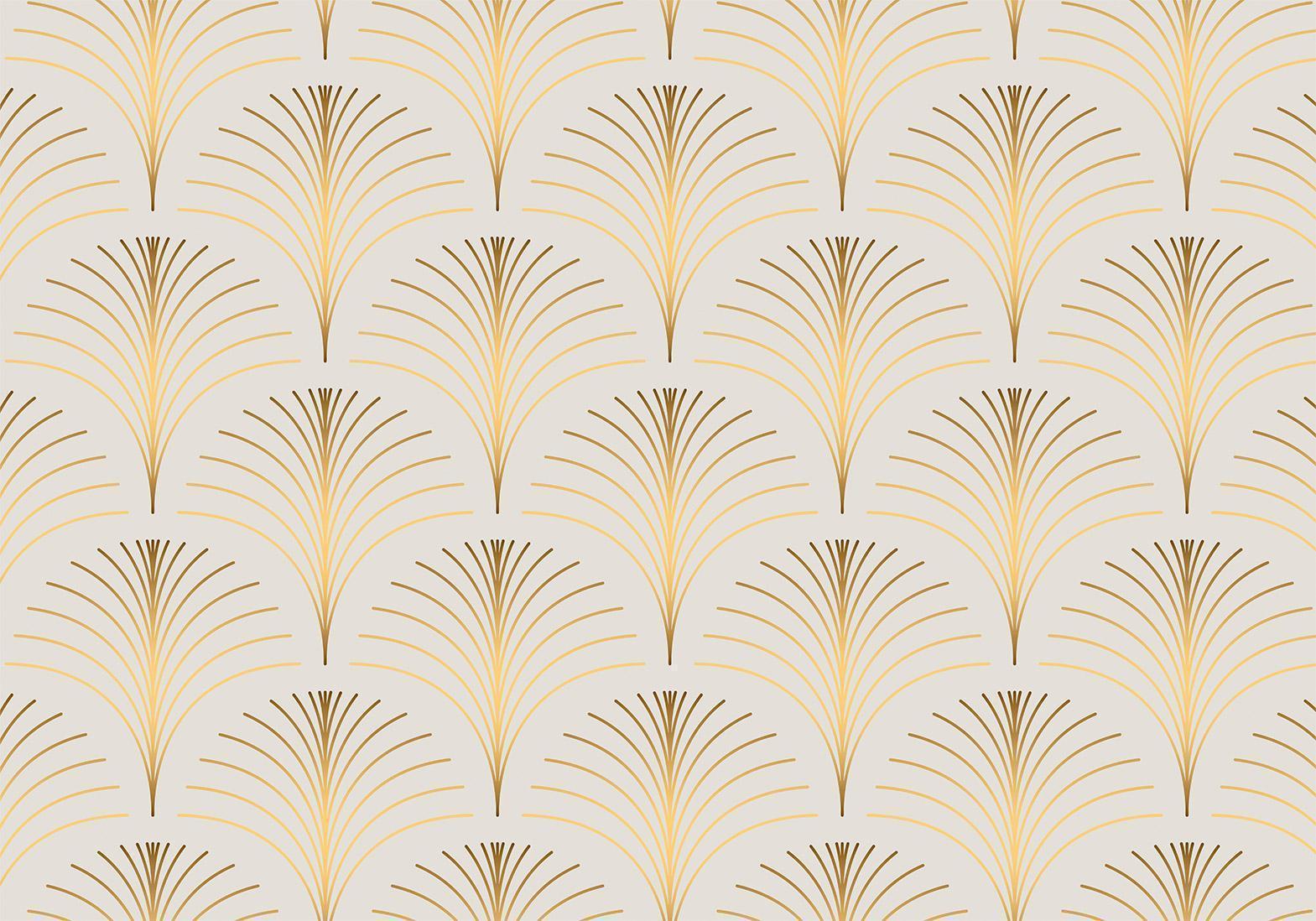 Papier peint - Gold Linear Pattern on Marble Background