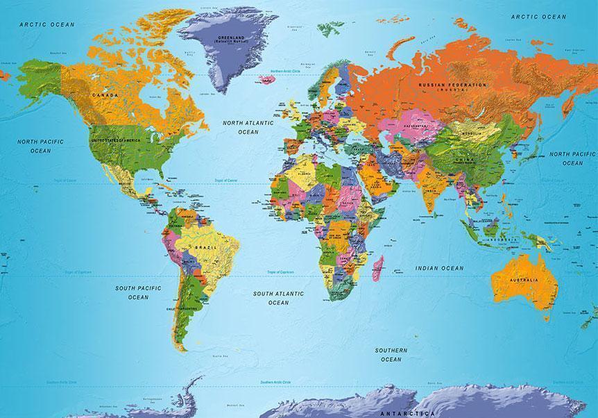 Papier peint - World Map: Colourful Geography