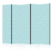 Paravent - Sketch - Outline of an Airplane in White on a Turquoise Background