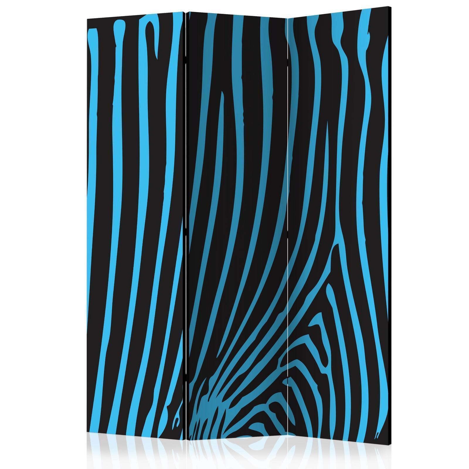 Paravent - Zebra pattern (turquoise)