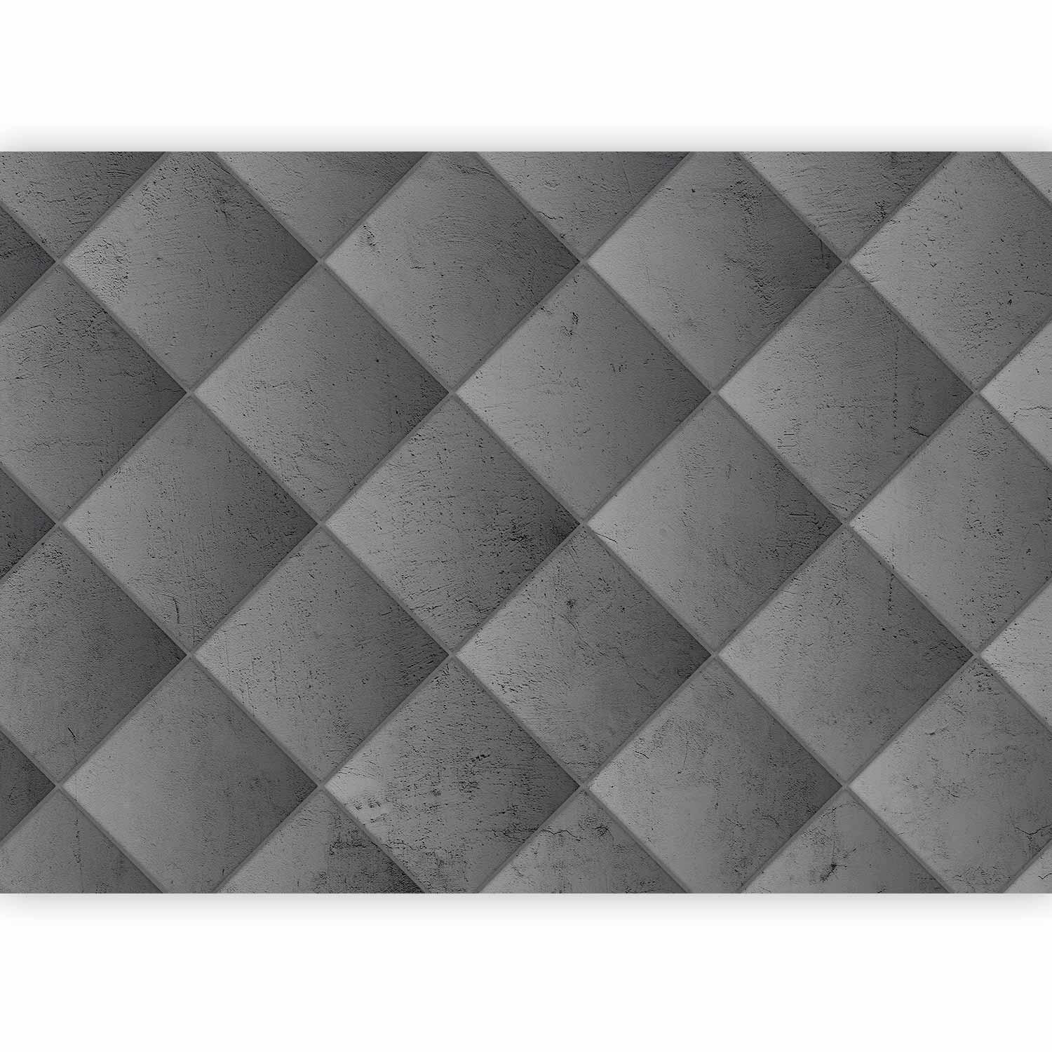 Papier peint - Grey symmetry - geometric pattern in concrete pattern with light joints