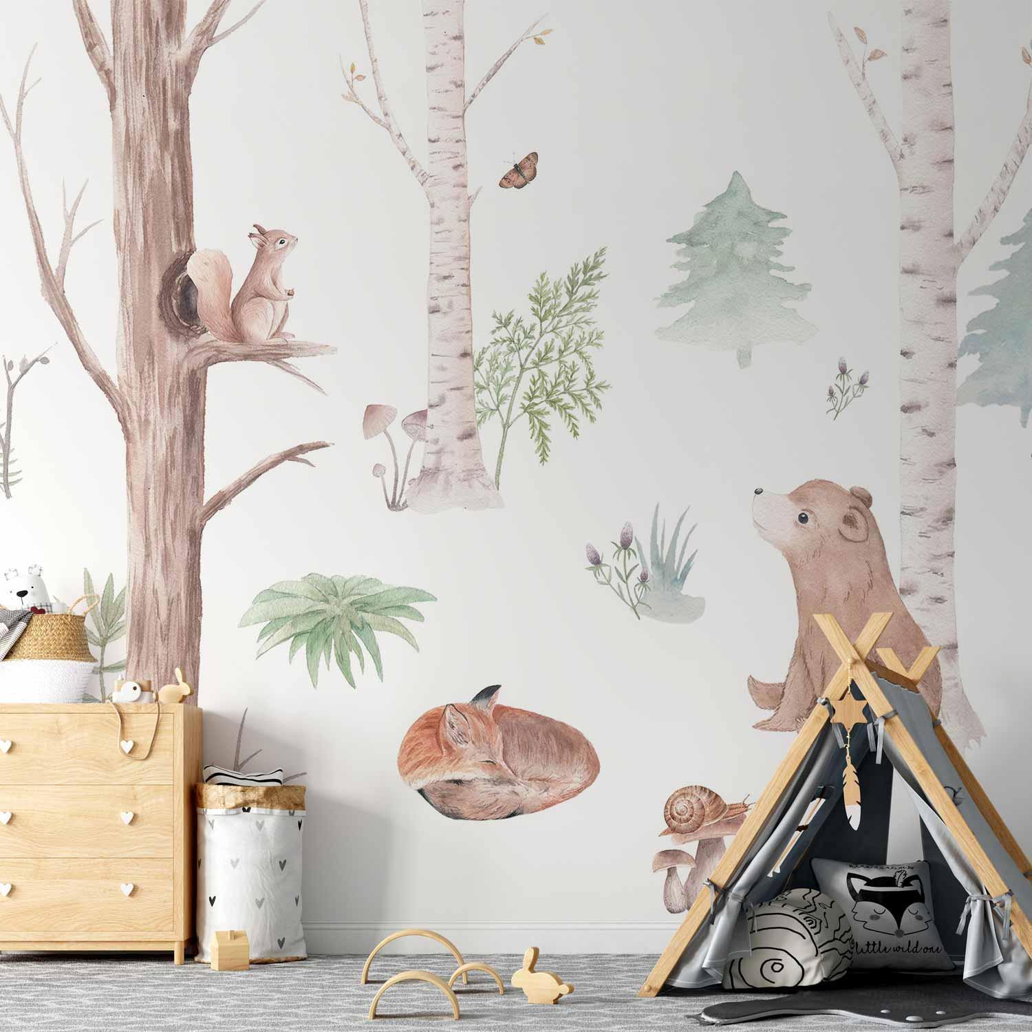 Papier peint - Subtle Illustration With Forest Animals