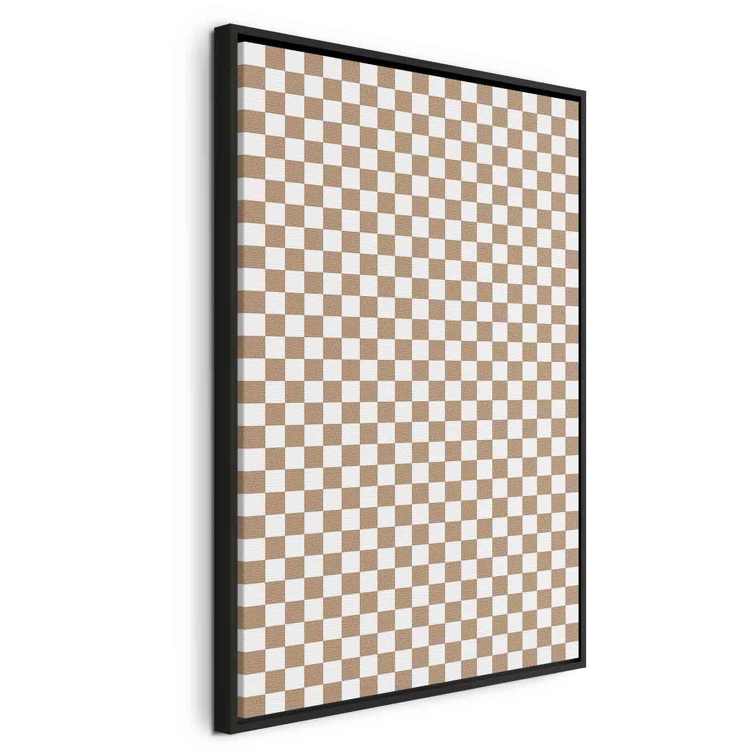 Tableau - Checkerboard Pattern - Brown-White Grid with a Subtle Noise