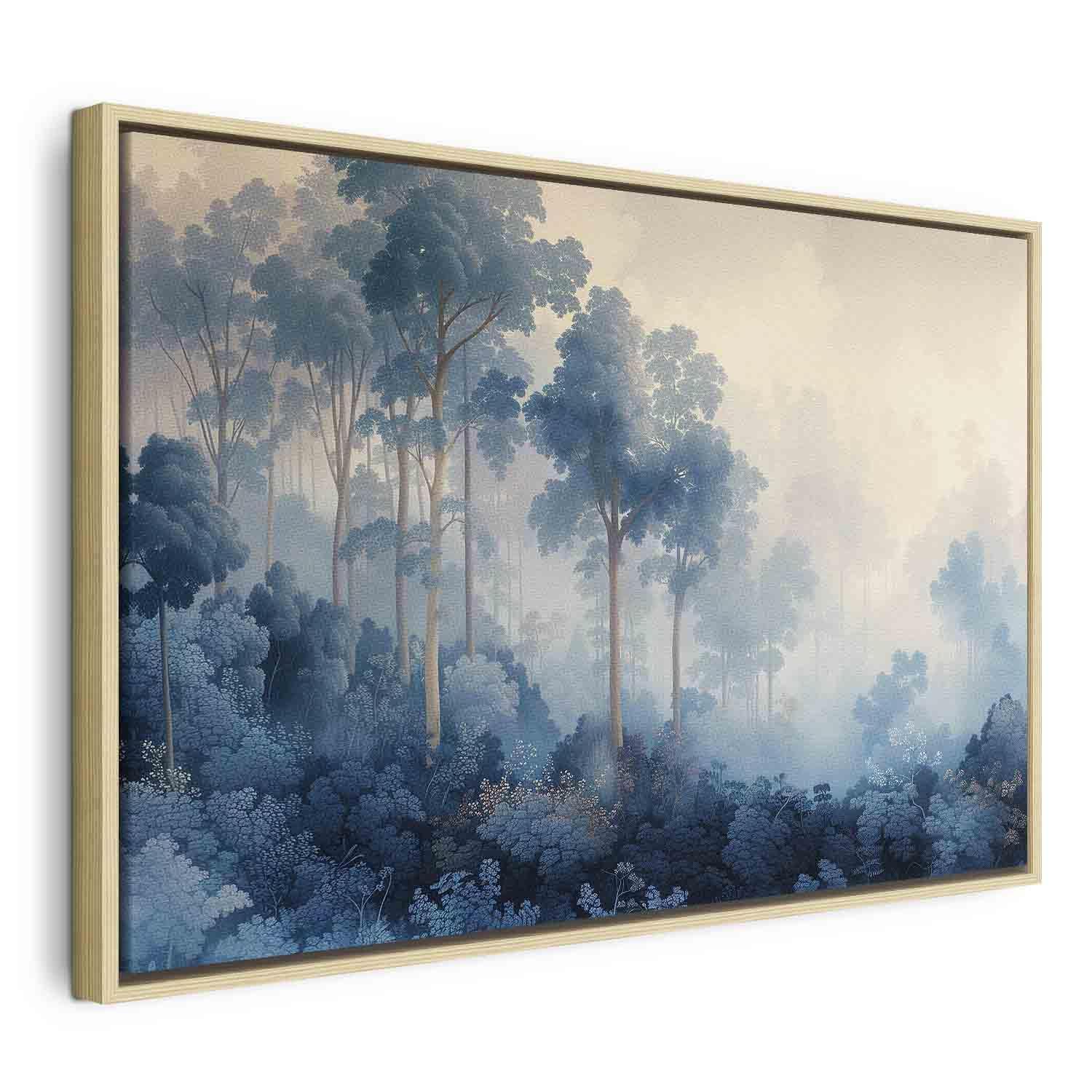 Tableau - Landscape with Trees in Illustrative Style Fairy-Tale Blue Forest