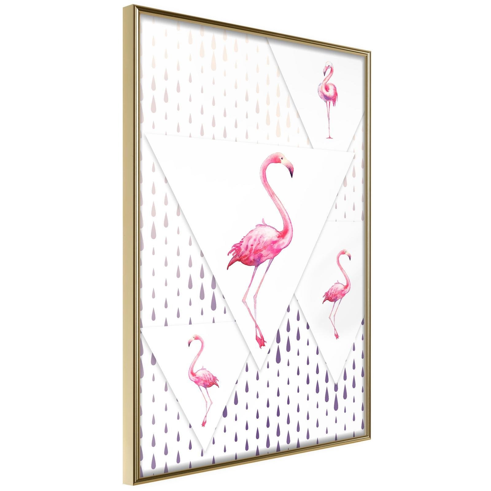 Affiche Flamingos et Triangles