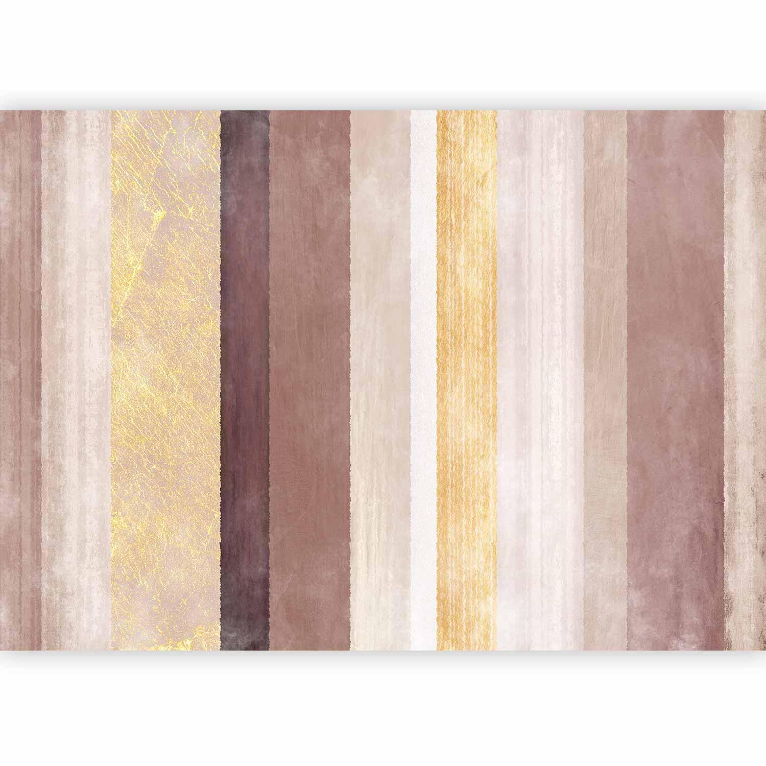 Papier peint - Striped pattern - abstract background in stripes of different colours with gold pattern