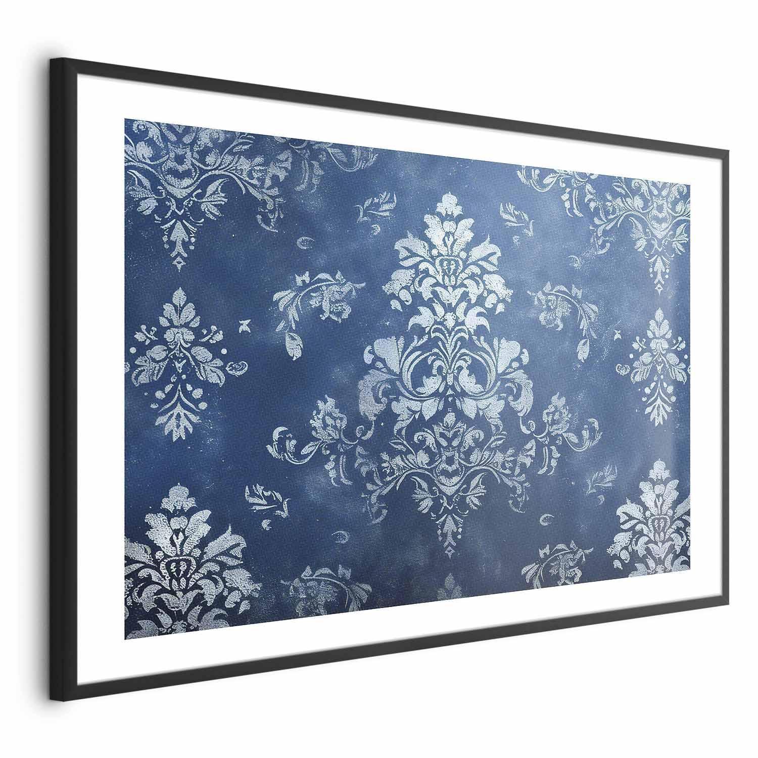 Poster - Retro Ornament in Worn Blues