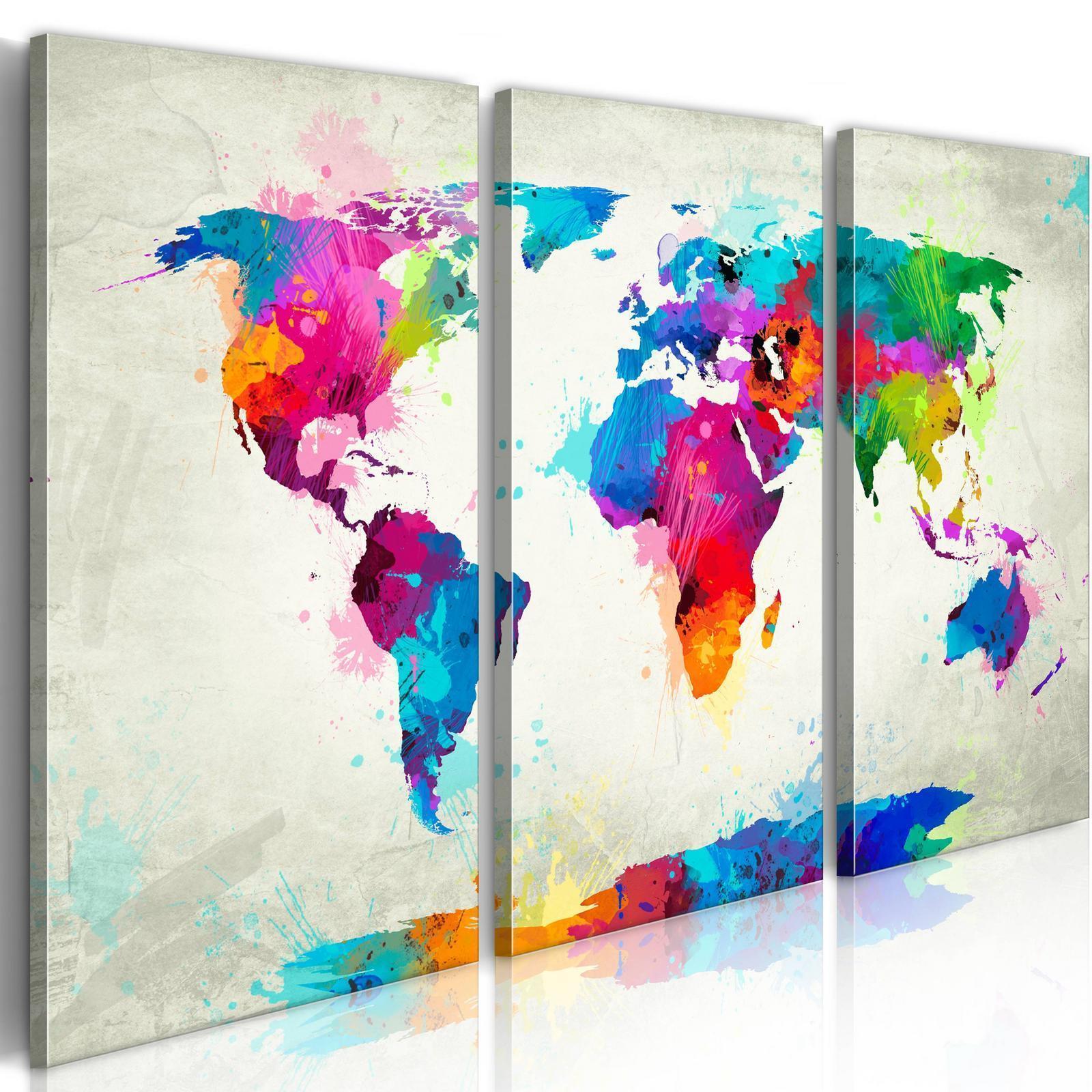Tableau sur verre acrylique - World Map: An Explosion of Colours