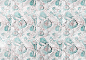 Papier peint - Autumn souvenirs - floral pattern with turquoise leaves