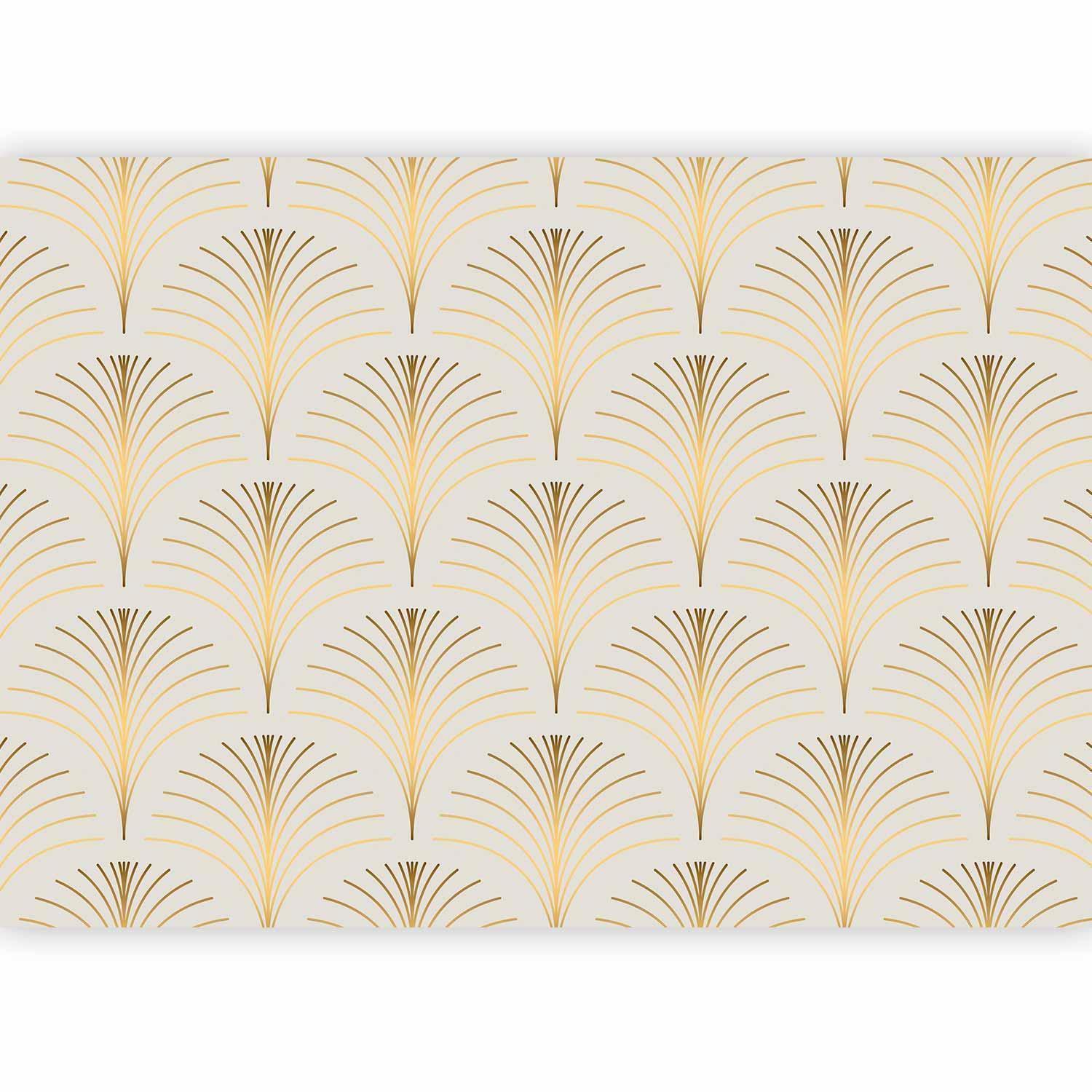 Papier peint - Gold Linear Pattern on Marble Background