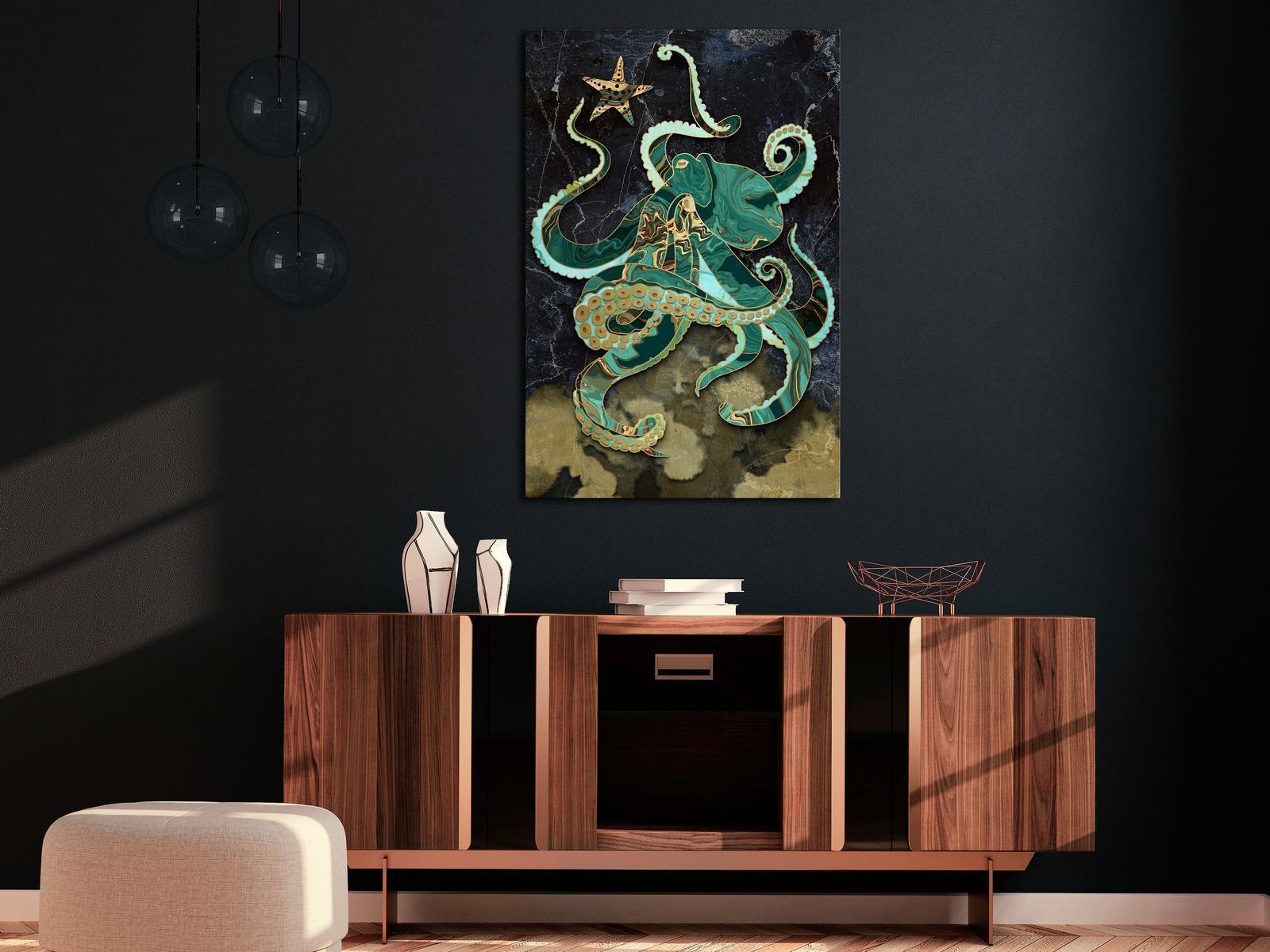 Tableau - Marble Octopus (1 Part) Vertical