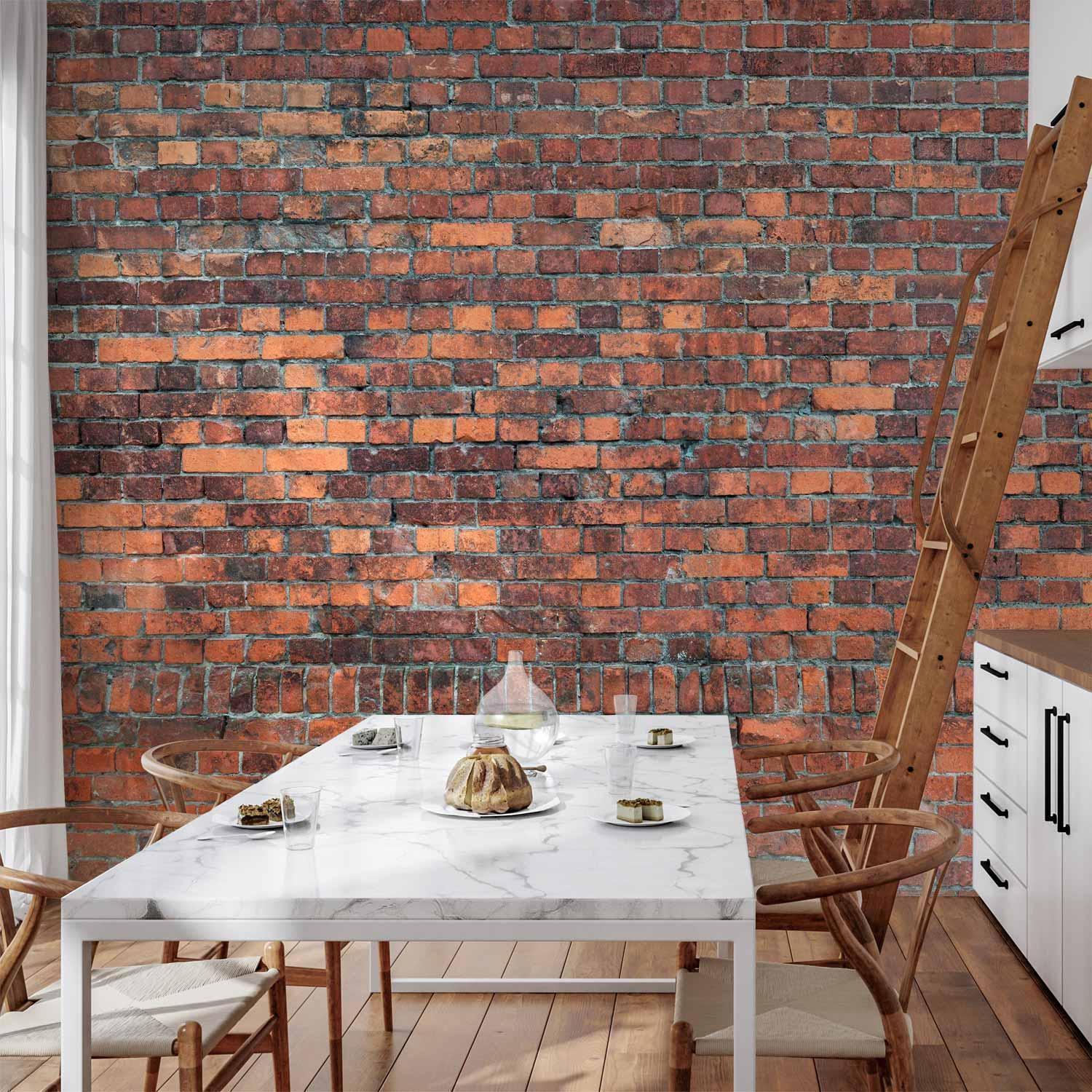 Papier peint - Vintage Wall (Red Brick)