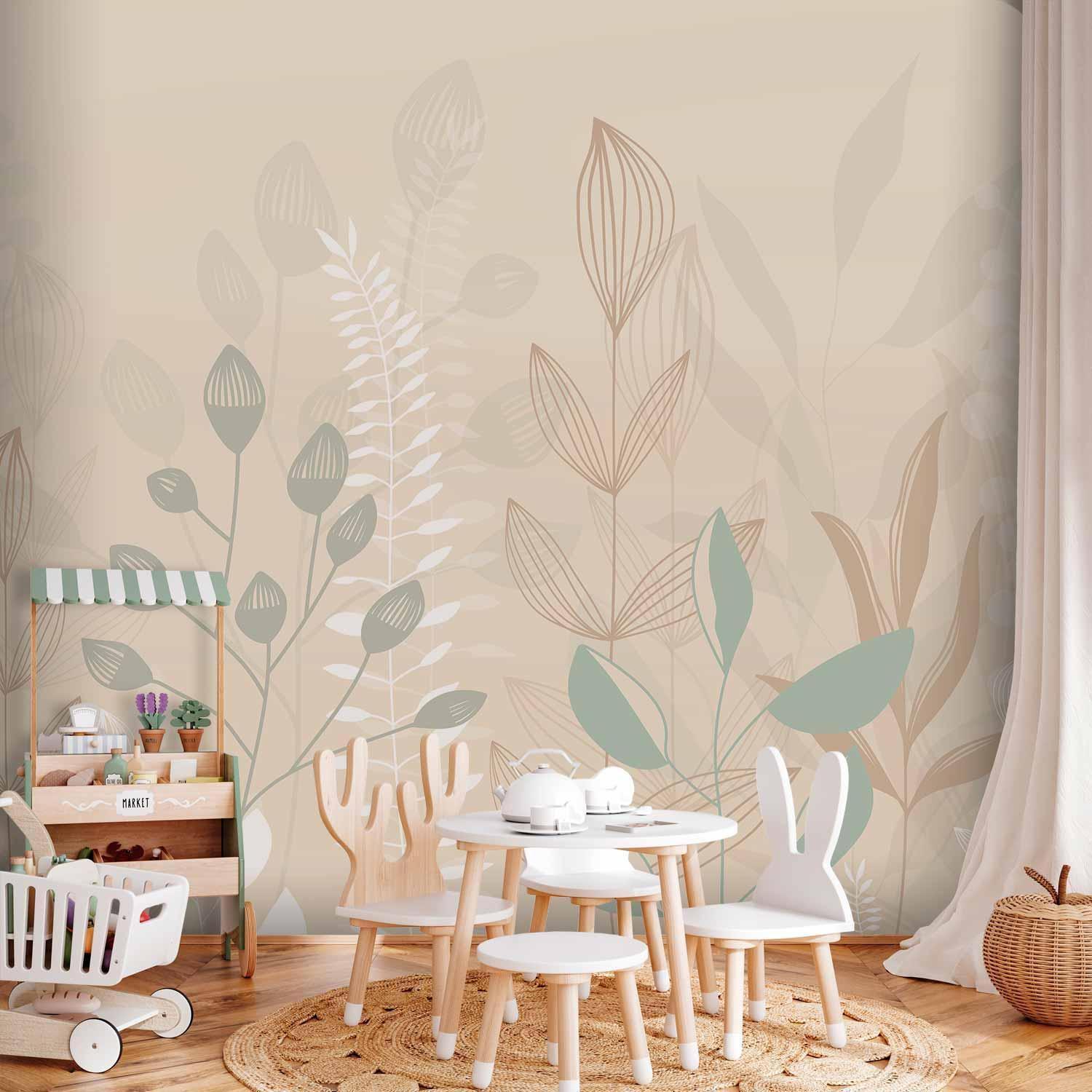 Papier peint - Pastel and Beige Glade