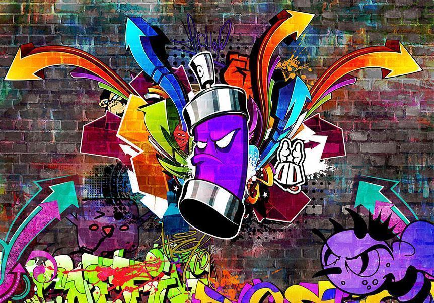 Papier peint - Graffiti: Colourful attack