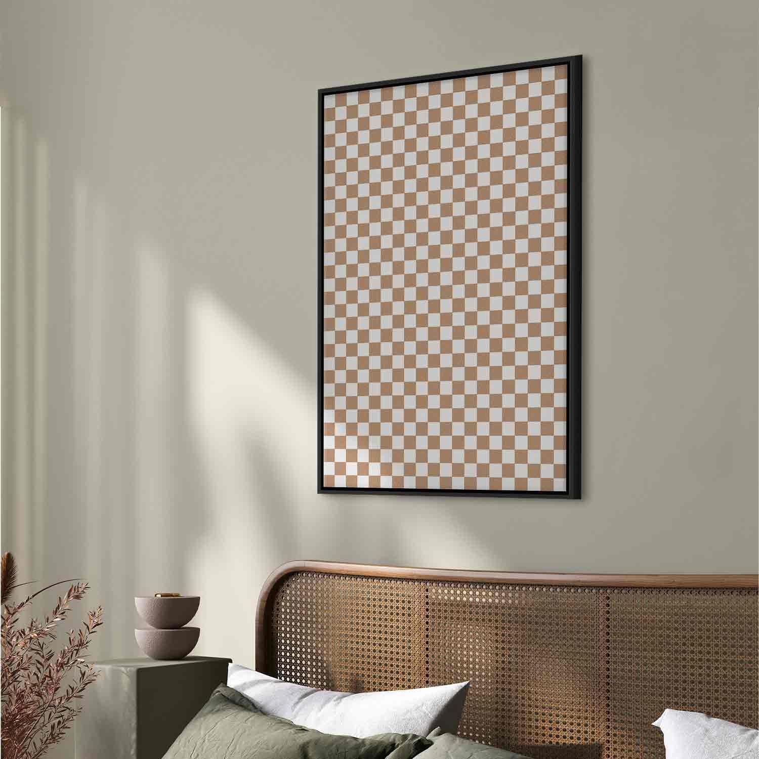 Tableau - Checkerboard Pattern - Brown-White Grid with a Subtle Noise