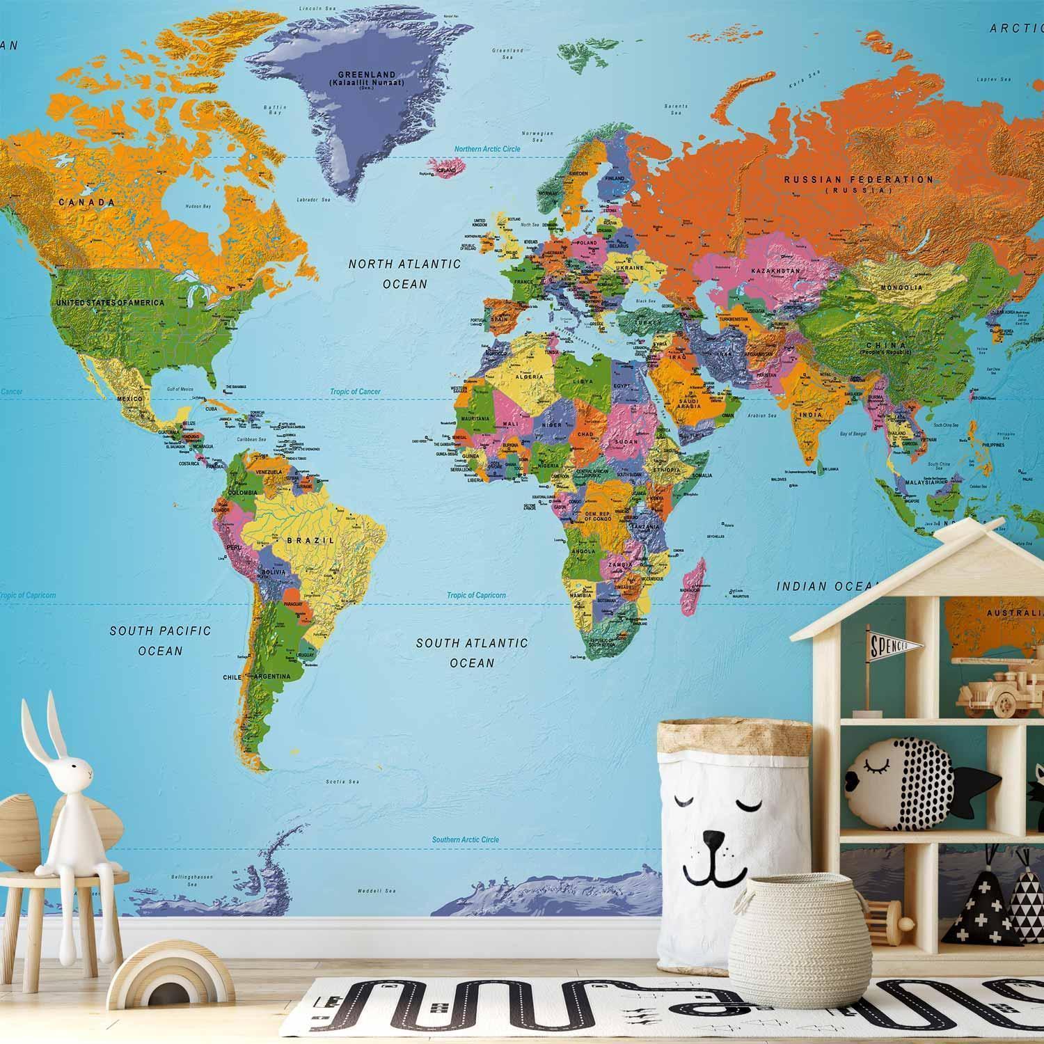 Papier peint - World Map: Colourful Geography