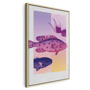 Tableau - Fish in Pastels - Stylized Fish Against Gradient Shapes