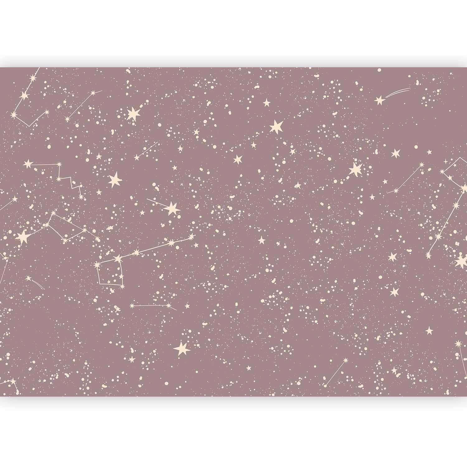 Papier peint - Night Sky - Artistic Constellations and Stars in Pastel Shades