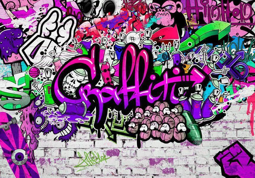 Papier peint - Purple Graffiti