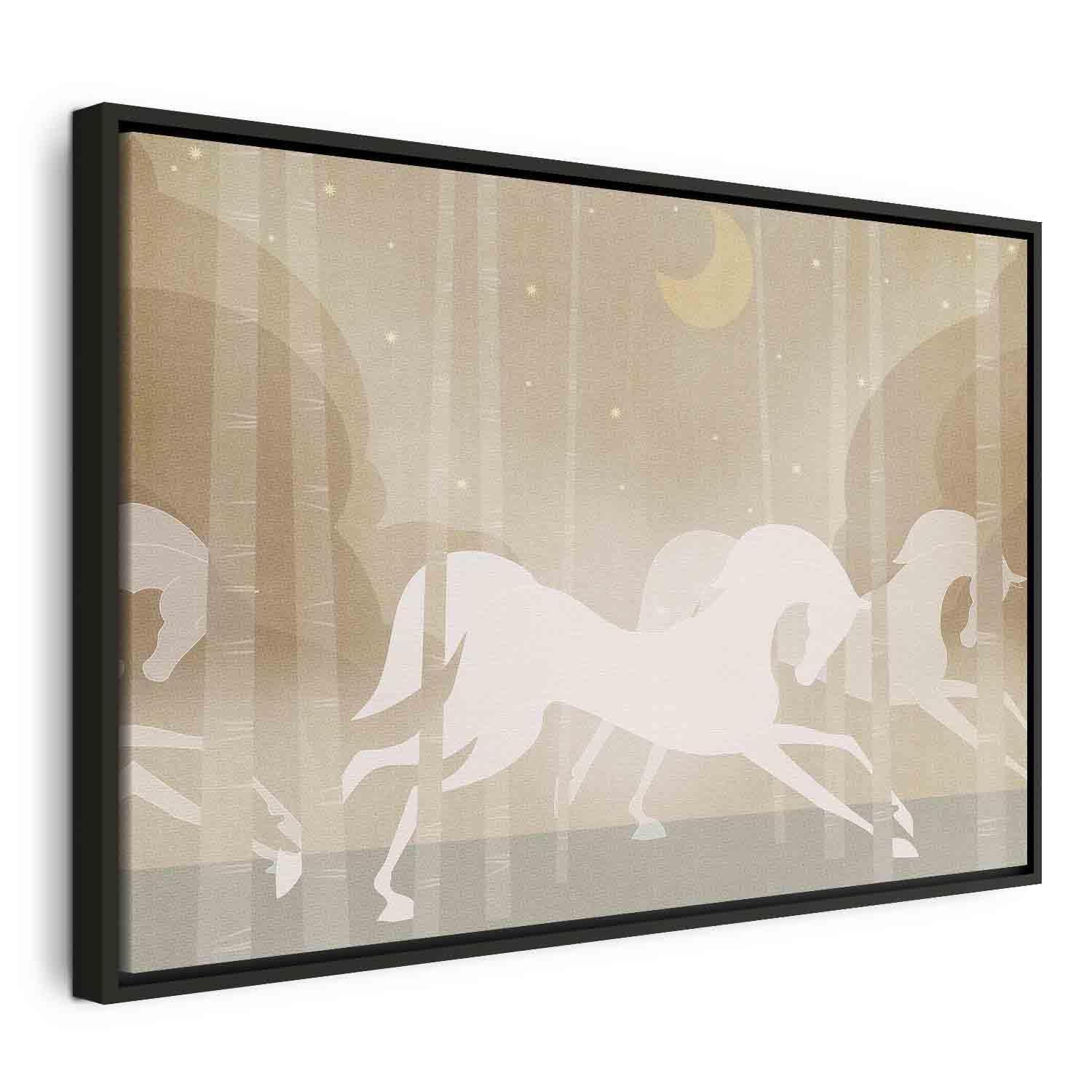 Tableau - Moon Horses - Horses Galloping Among Trees on a Starry Night