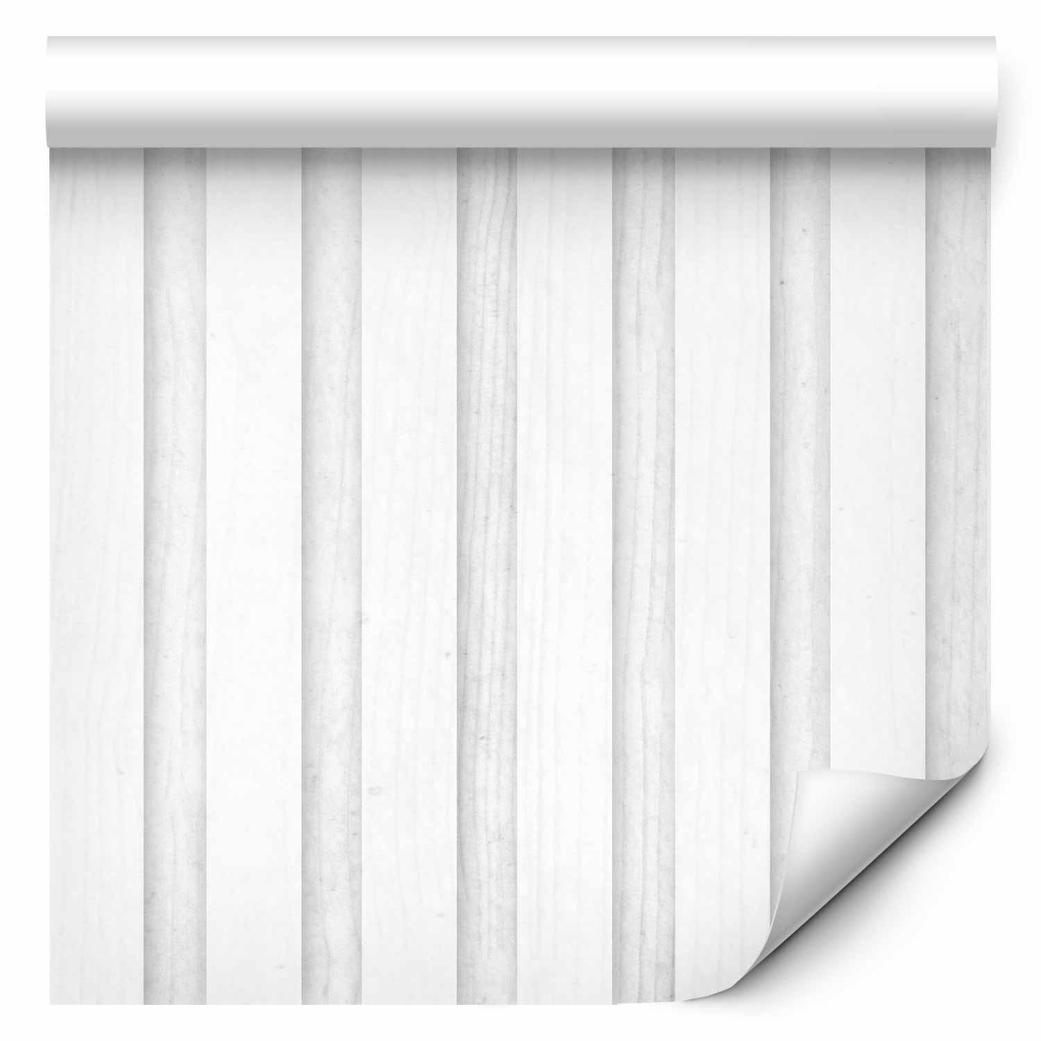 Tapisserie murale - Wooden Texture - Symmetrical vertical lines on a white background