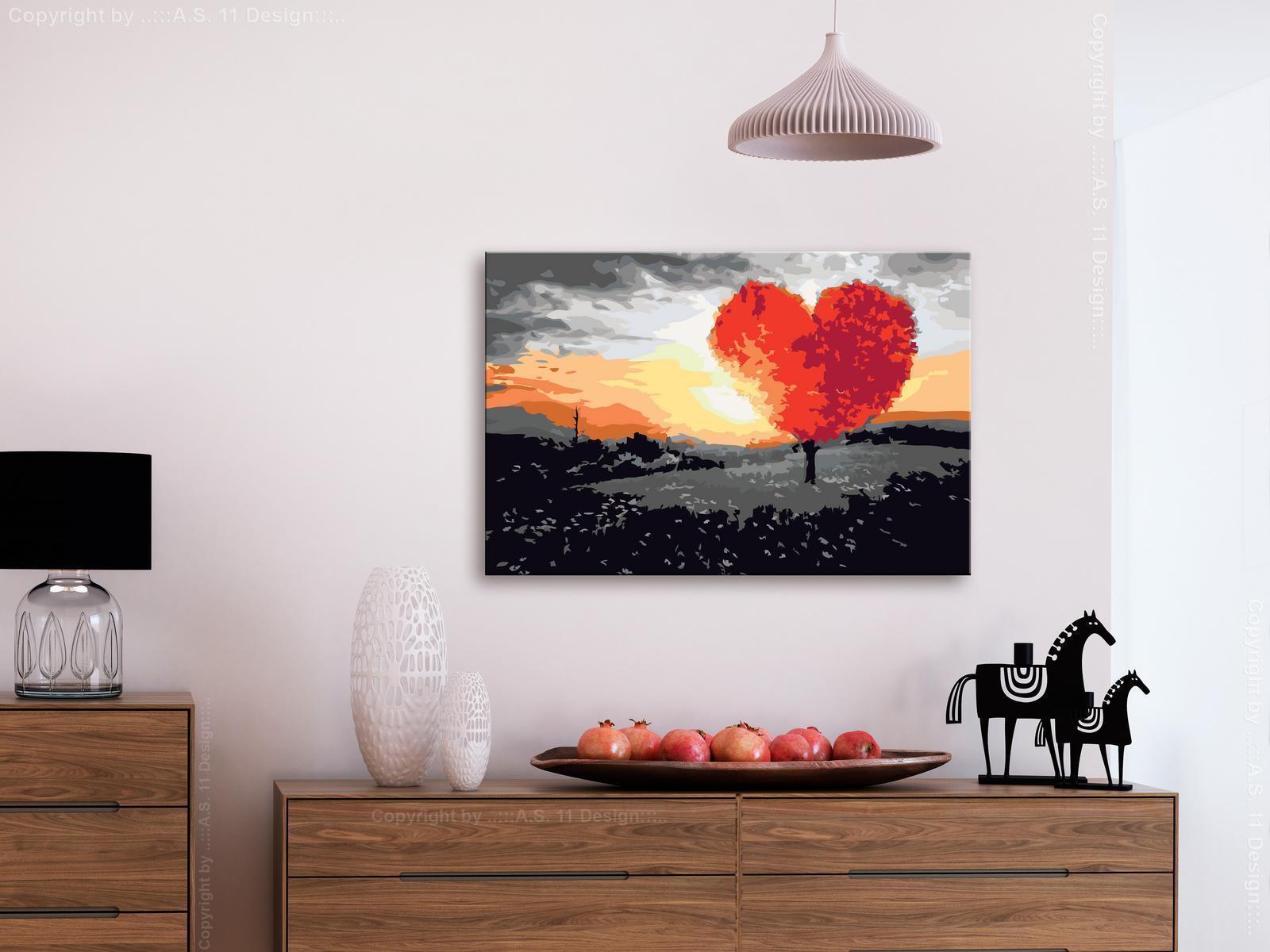 Peinture par numéros - Heart-Shaped Tree (Sunrise)