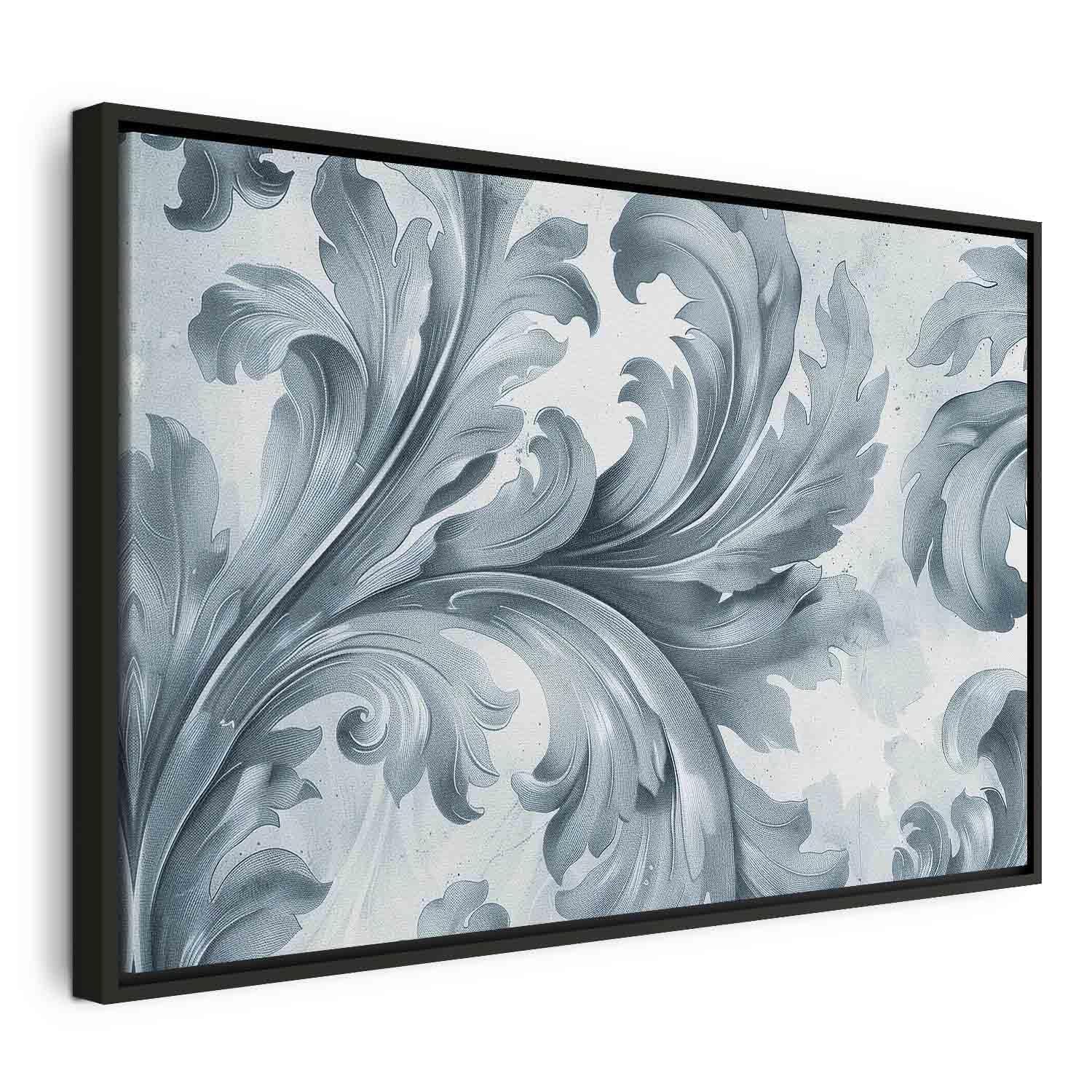 Tableau - Stone Baroque Ornaments in Light Shades of Gray-Blue