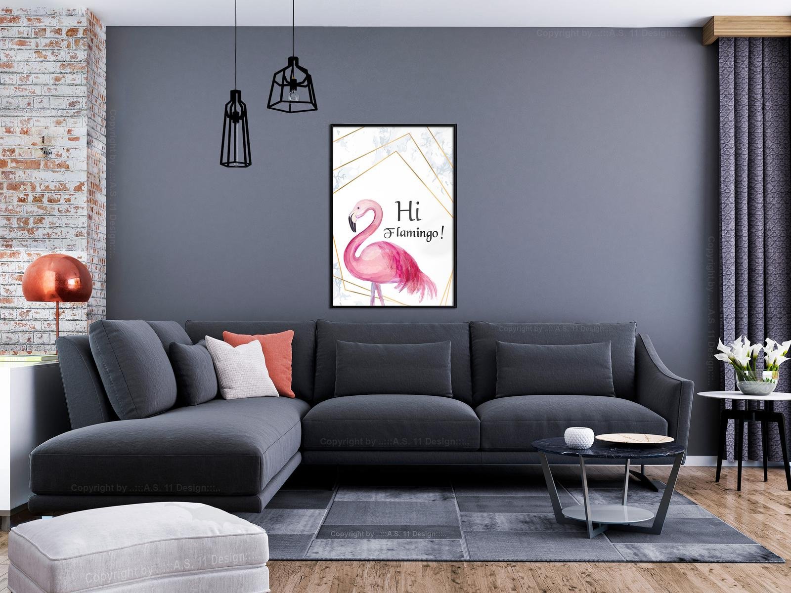 Poster flamand rose - Hi Flamingo