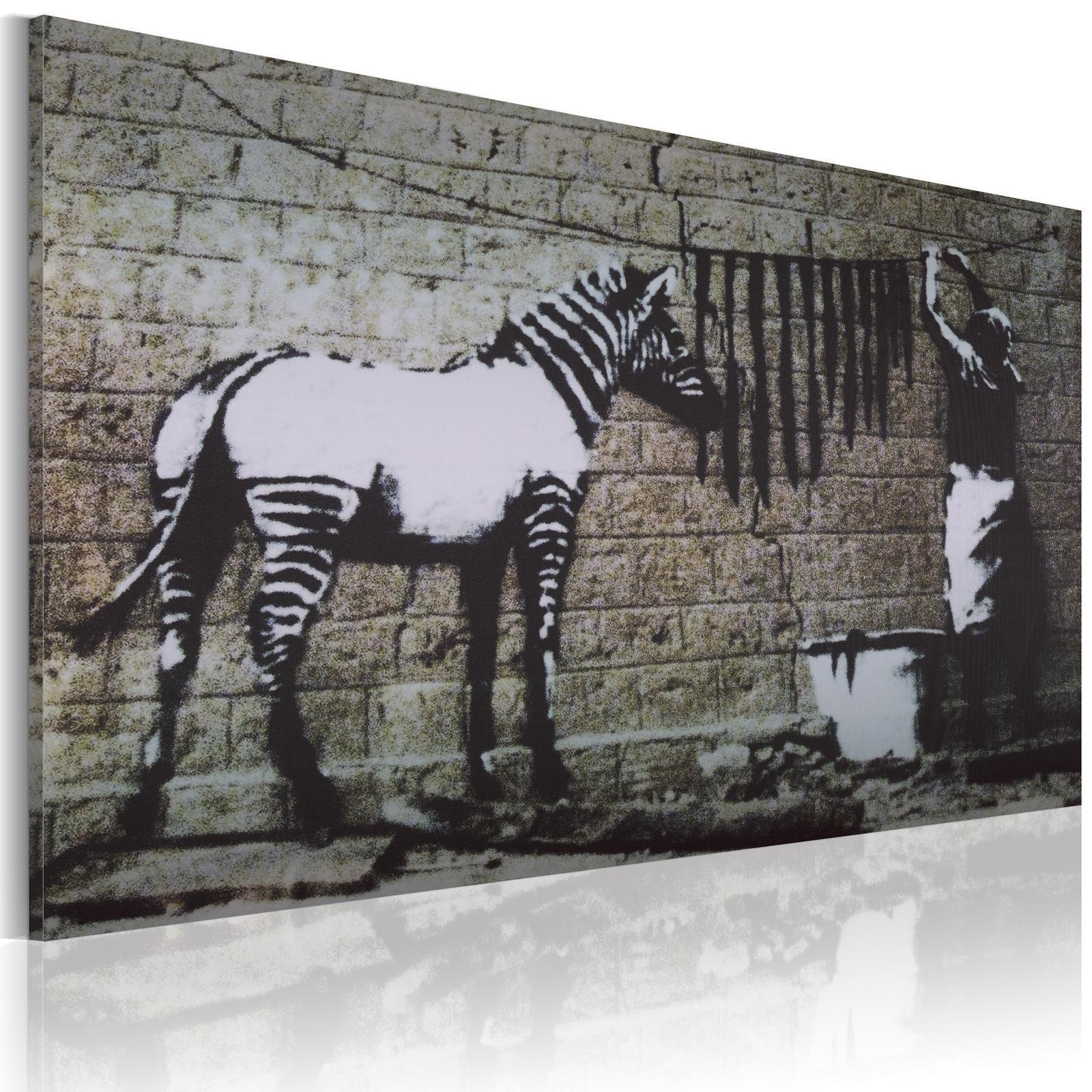 Tableau - Zebra washing (Banksy)