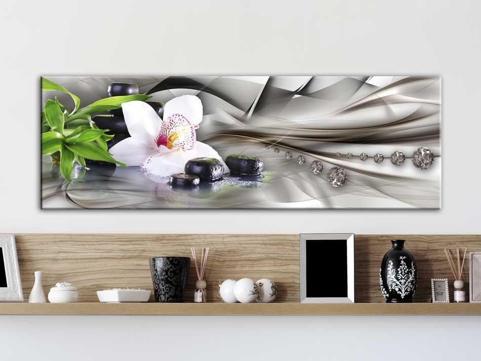 Tableau - Zen composition: bamboo, orchid and stones