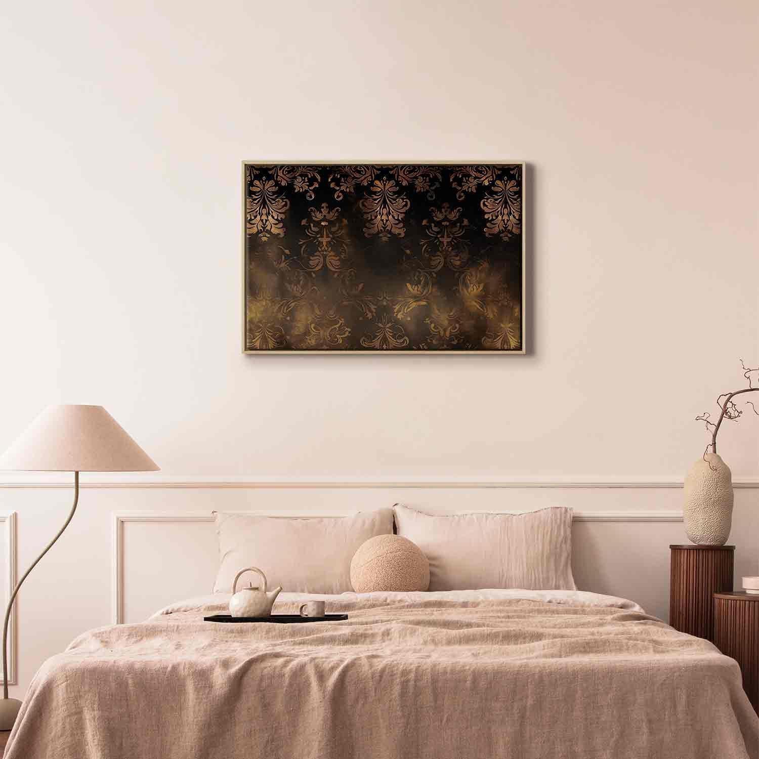 Tableau - Baroque Ornaments in Patinated Gold and Browns: Retro Motif