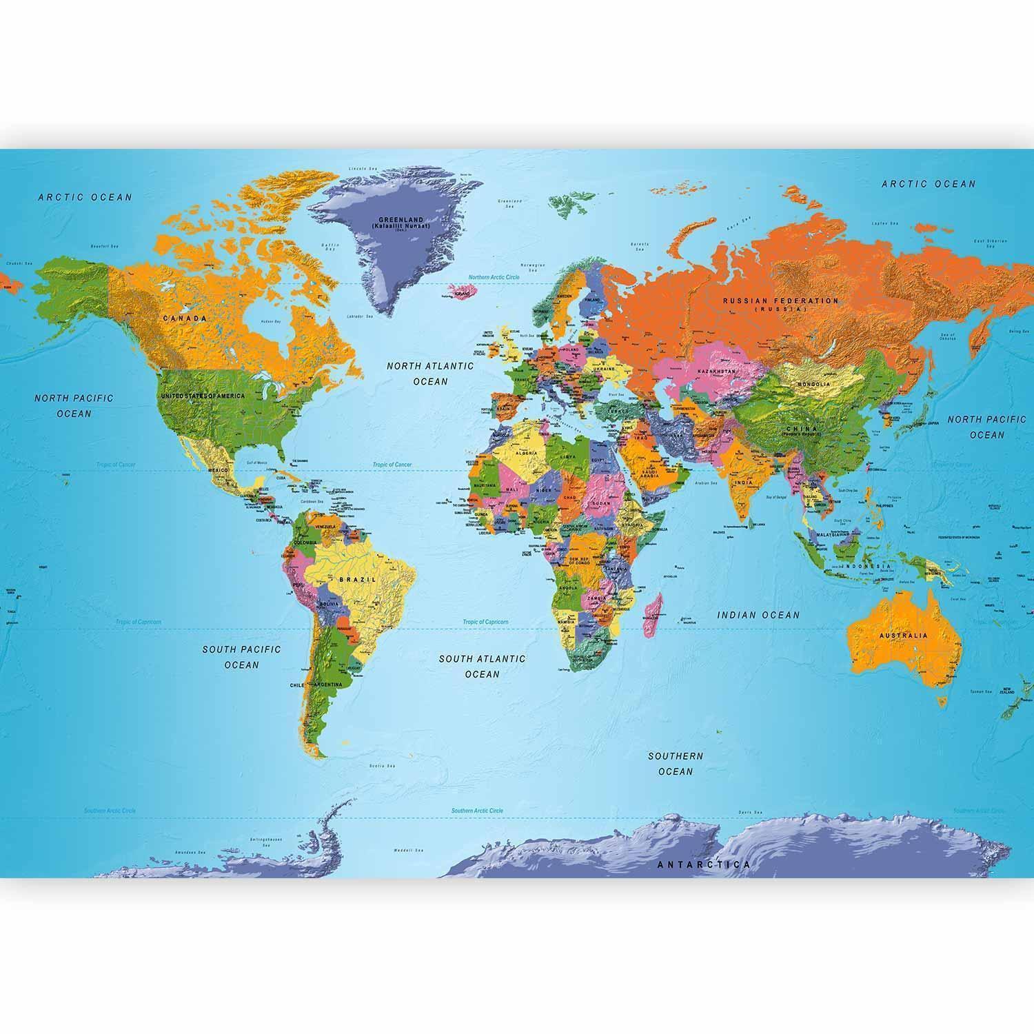 Papier peint - World Map: Colourful Geography