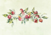 Papier peint - Apple branch - delicate landscape with a plant and apples on a white background
