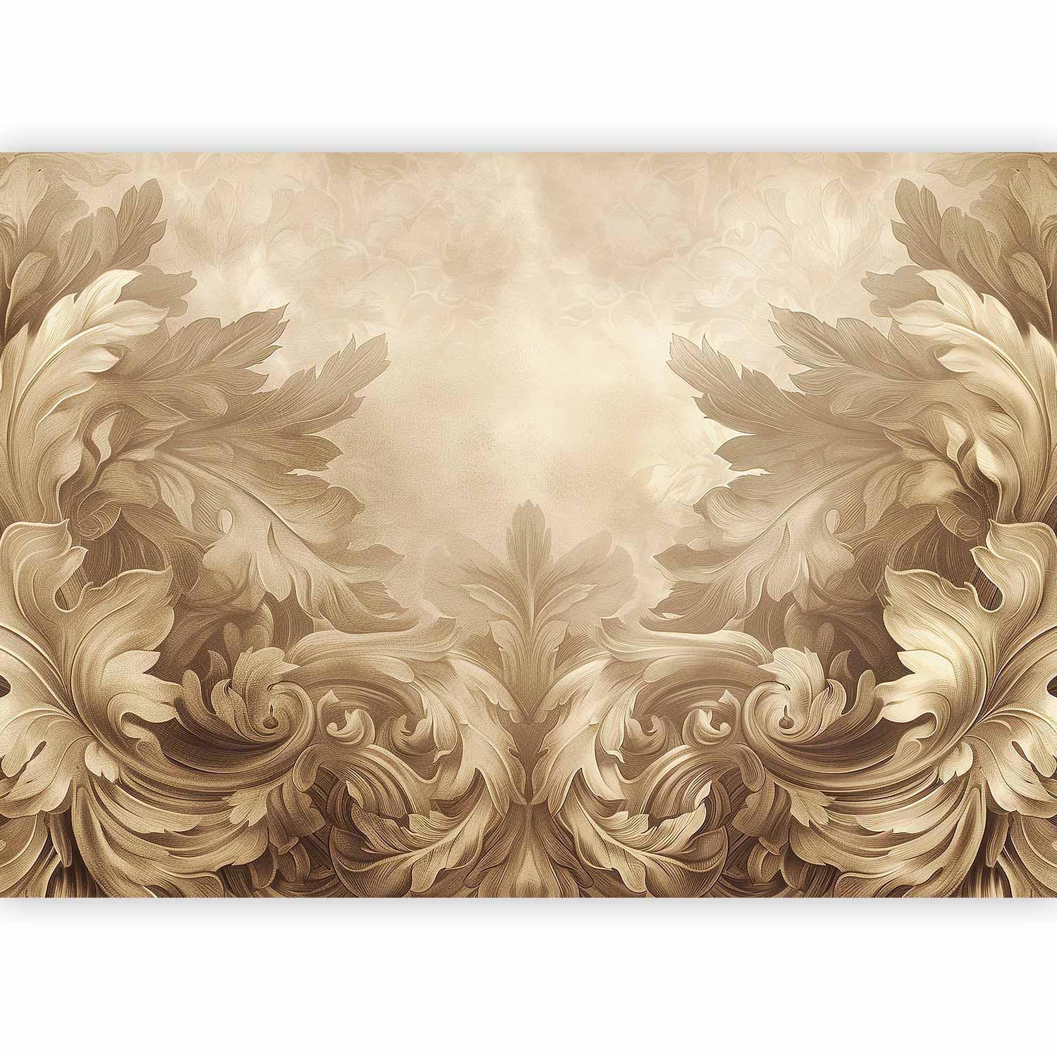 Papier peint - Carved Baroque Ornaments: Rich Composition in Sepia Colors